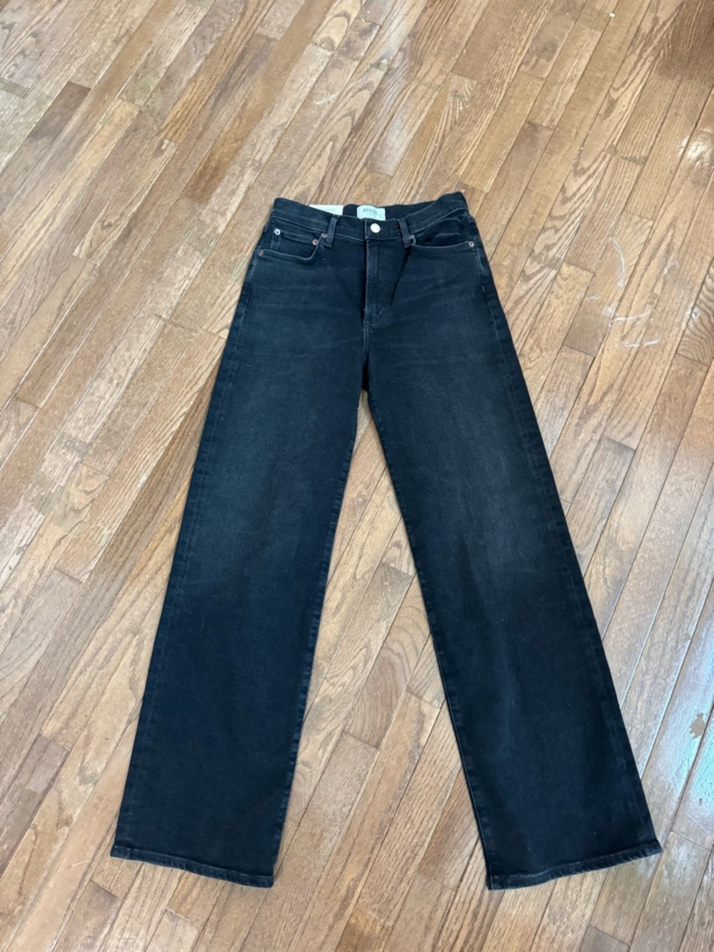 Agolde Black Straight Leg Jeans